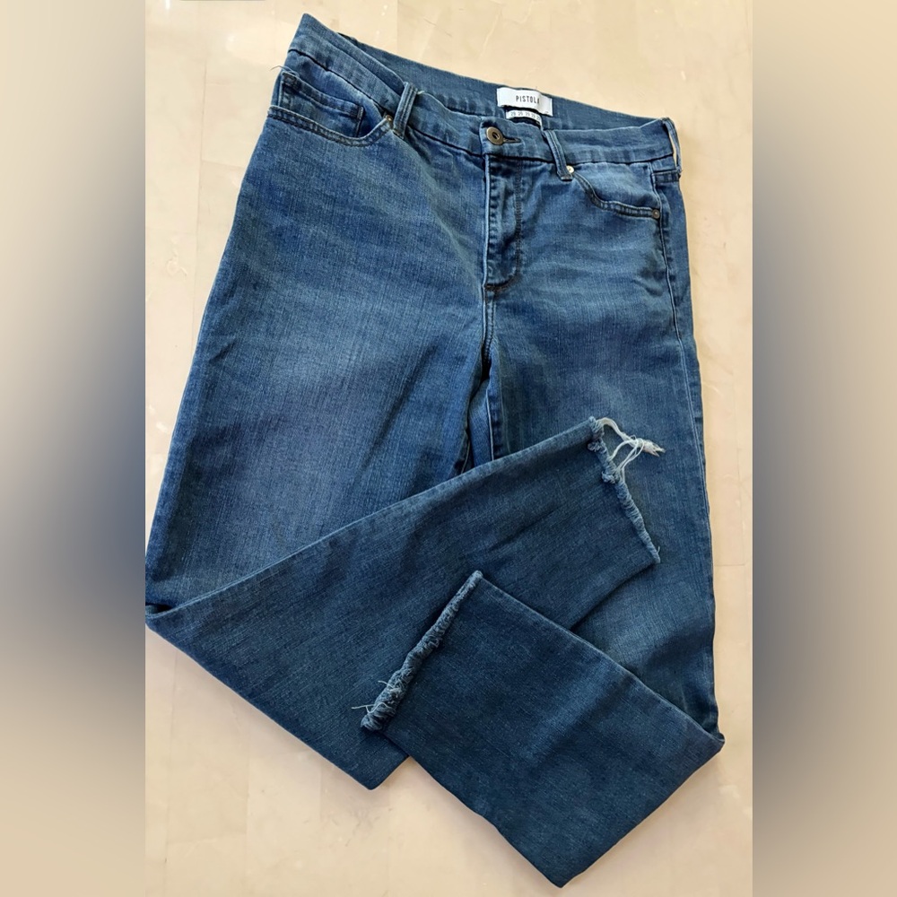 Pistola | High-Rise Cropped Jeans Medium Wash